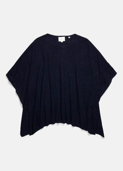 Reverse-Jersey Cashmere Boat-Neck Poncho in Sweaters | VINCE Women