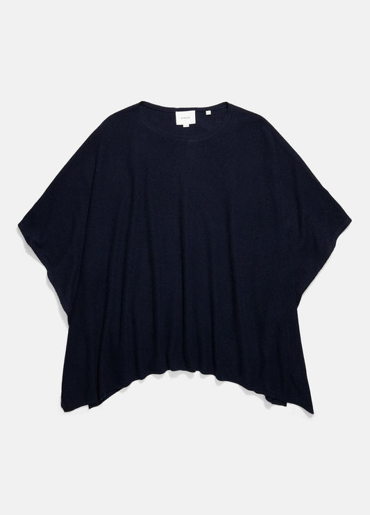 Reverse-Jersey Cashmere Boat-Neck Poncho in Sweaters | VINCE Women