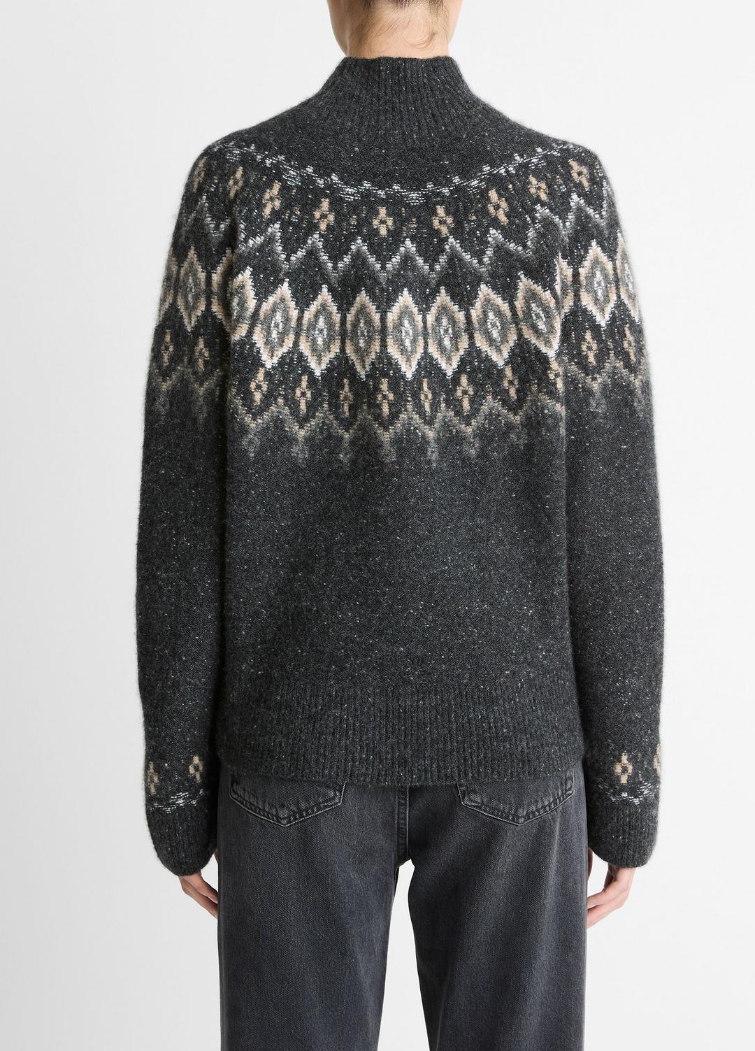 Fair Isle Donegal Cashmere Turtleneck Sweater in Turtleneck | VINCE Women