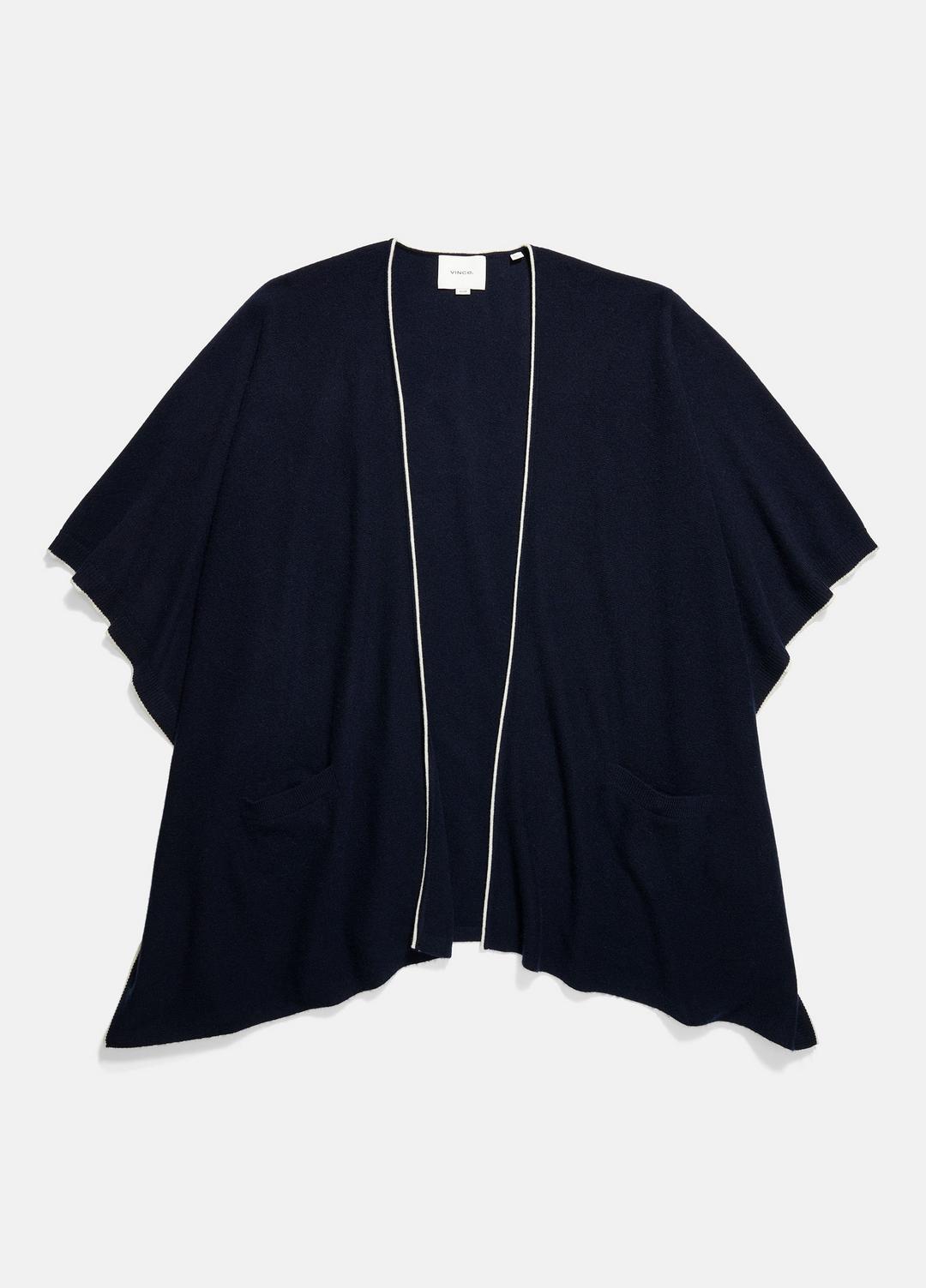 Tipped Jersey-Knit Cashmere Cape in Sweaters | VINCE Women