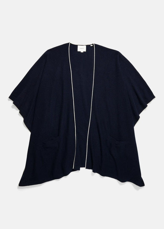 Tipped Jersey-Knit Cashmere Cape in Sweaters | VINCE Women