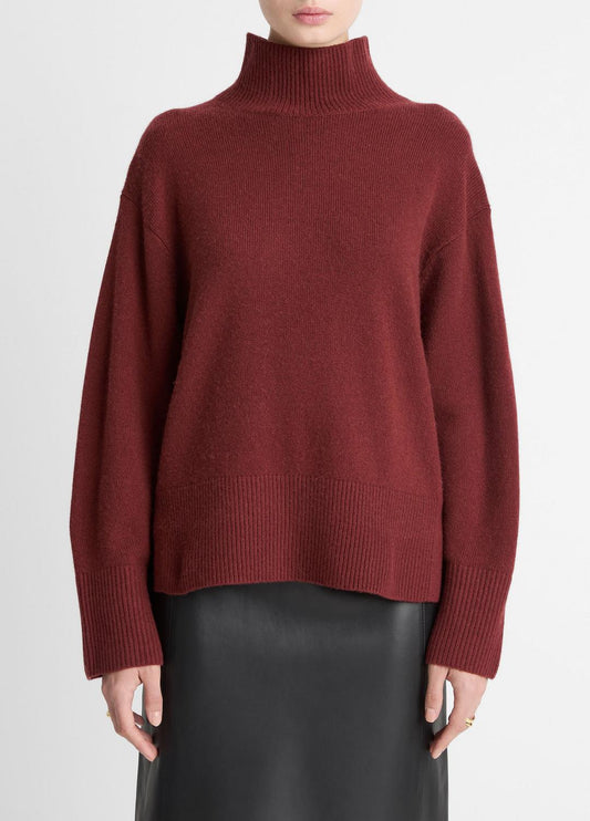 Wool-Cashmere Side-Slit Turtleneck Sweater in Turtleneck | VINCE Women