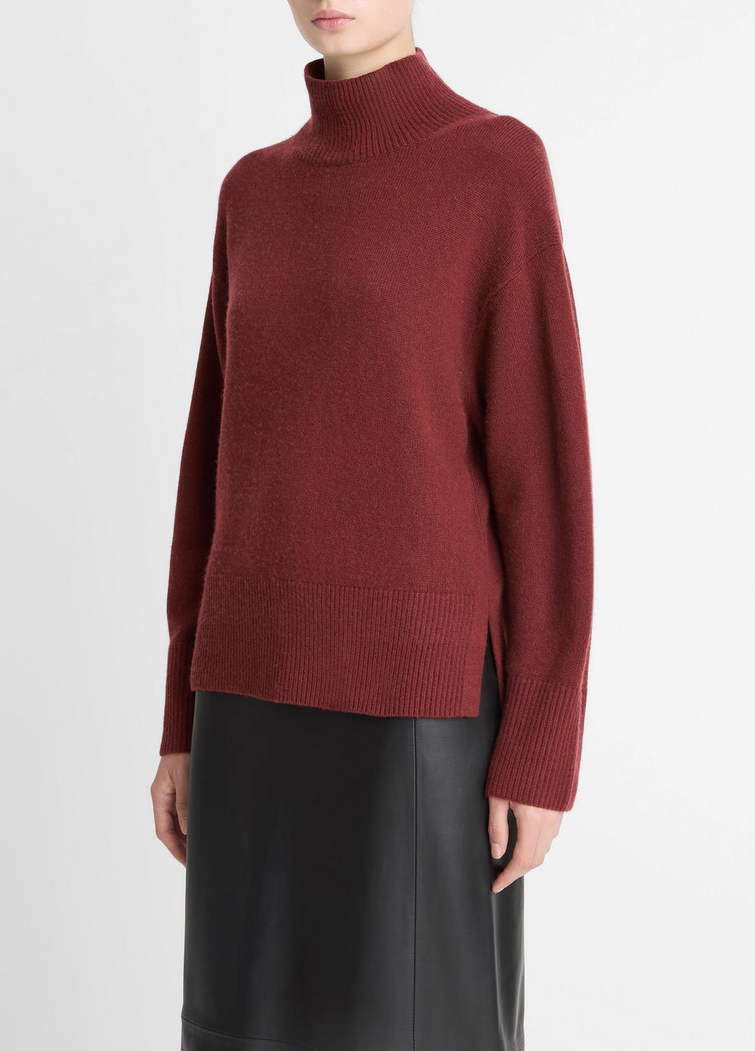 Wool-Cashmere Side-Slit Turtleneck Sweater in Turtleneck | VINCE Women
