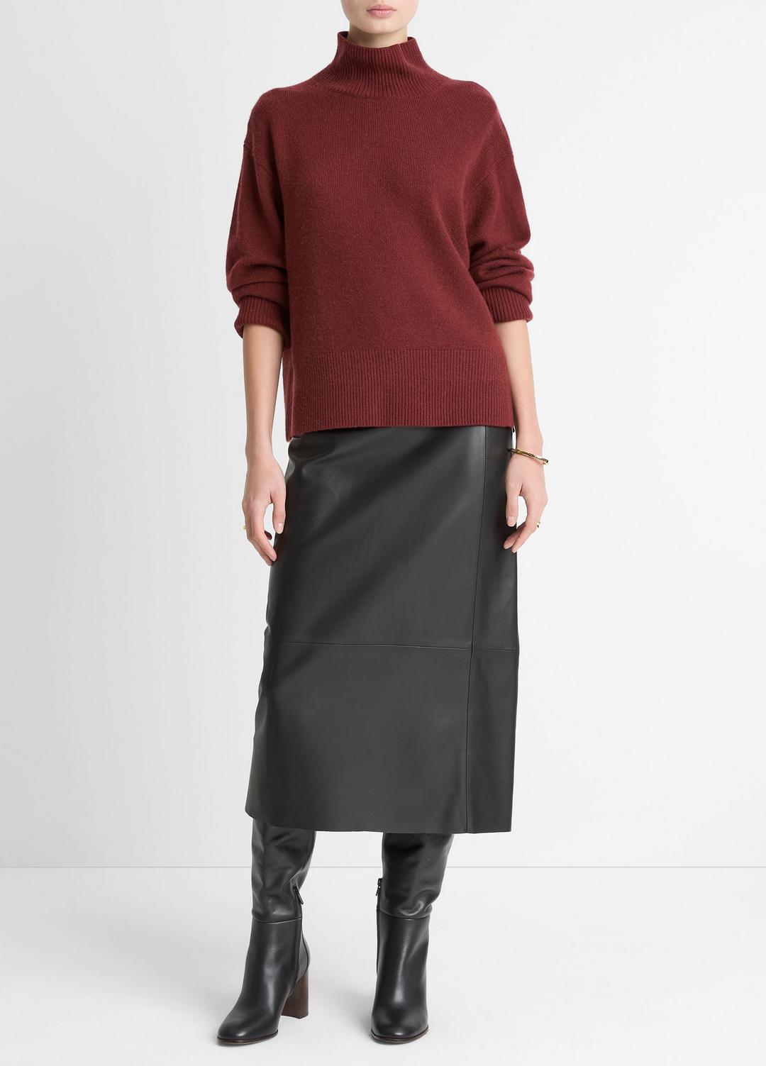 Wool-Cashmere Side-Slit Turtleneck Sweater in Turtleneck | VINCE Women