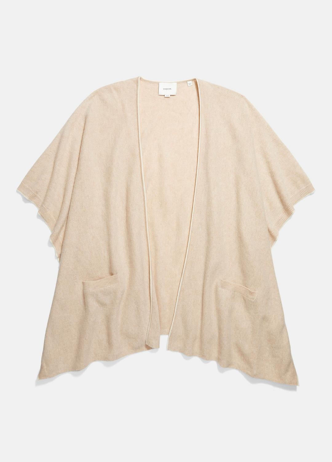 Tipped Jersey-Knit Cashmere Cape in Sweaters | VINCE Women