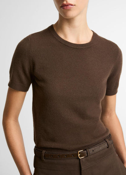 Wool & Cashmere-Blend Short-Sleeve Sweater in Crew Neck | VINCE Women