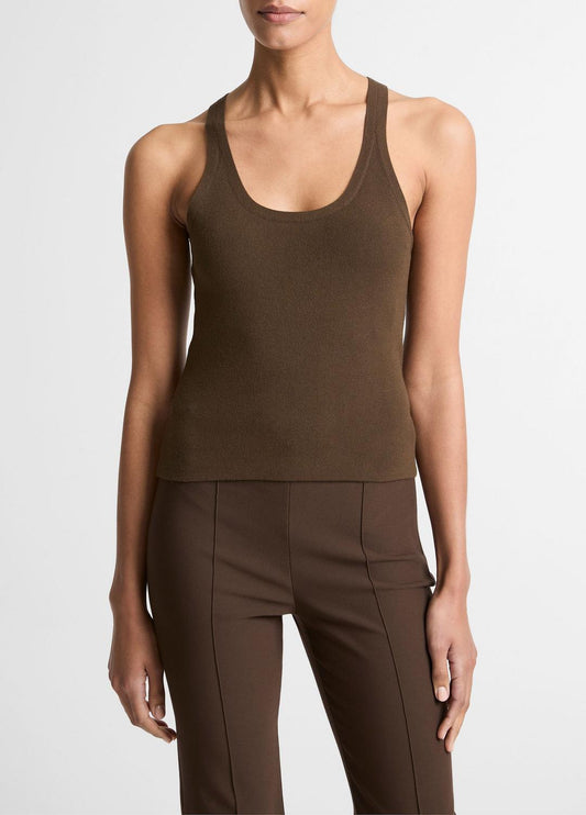 Milano-Stitch Scoop-Neck Sweater Tank in Tank Tops | VINCE Women