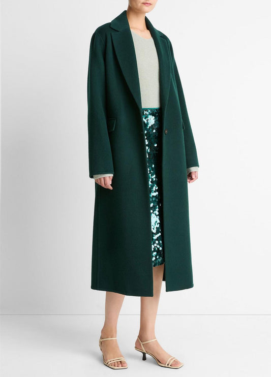 Wool-Blend Single-Breasted Coat in Coats | VINCE Women