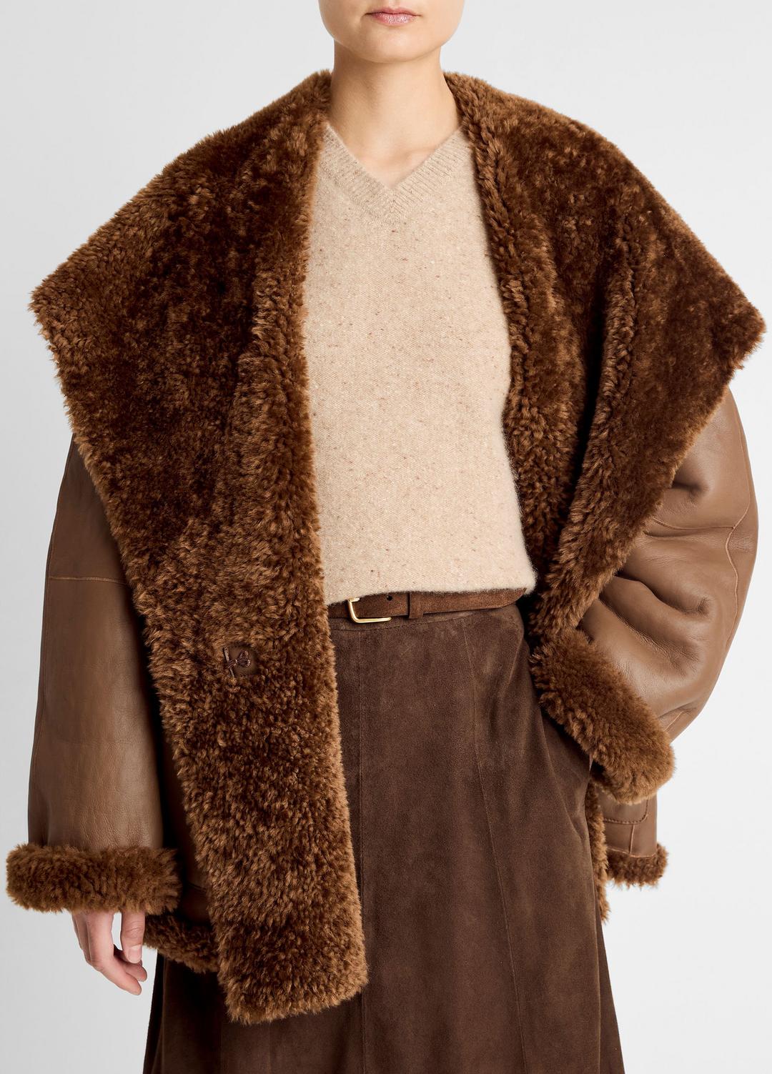 Shearling Hooded Jacket in Jackets | VINCE Women