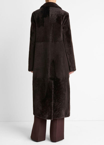 Shearling Long Coat in Coats | VINCE Women