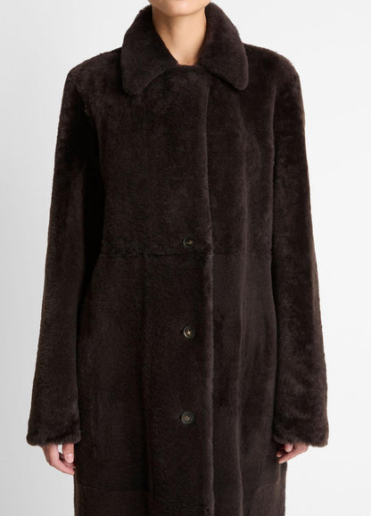 Shearling Long Coat in Coats | VINCE Women