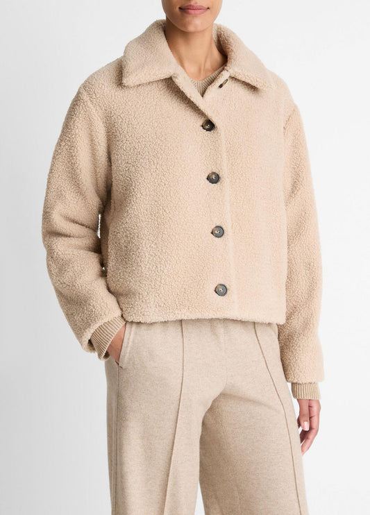 Collared Sherpa Jacket in Jackets | VINCE Women