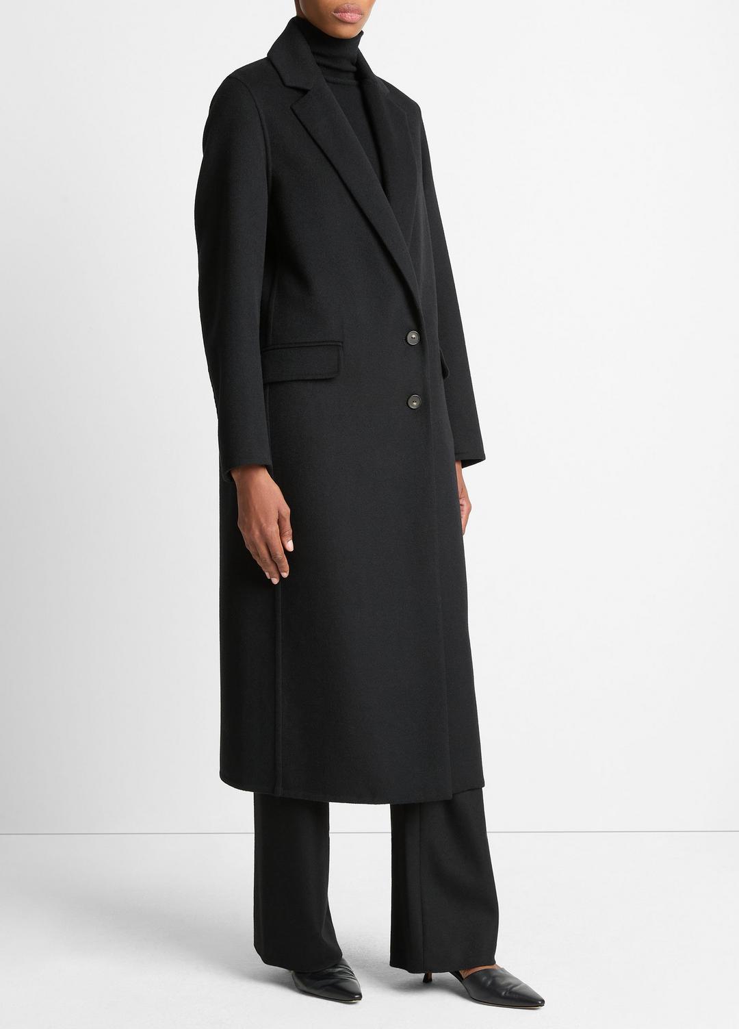 Wool-Blend Single-Breasted Coat in Coats | VINCE Women