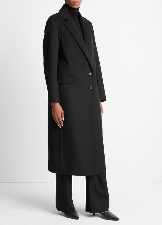 Wool-Blend Single-Breasted Coat in Coats | VINCE Women