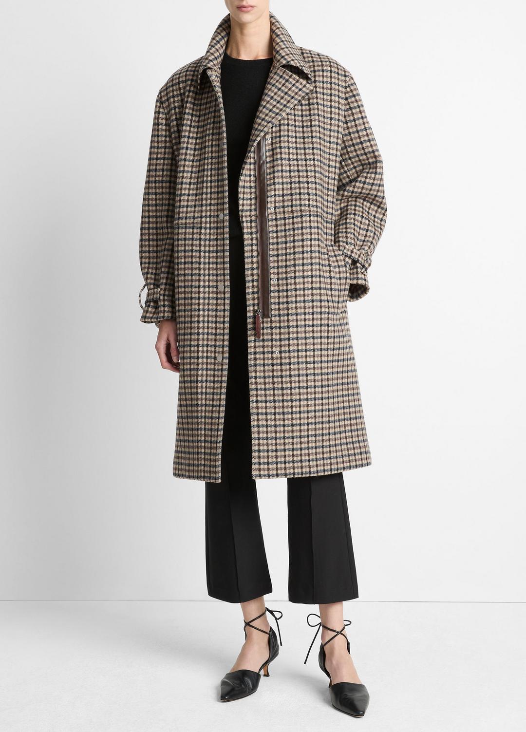 Plaid Car Coat in Coats | VINCE Women