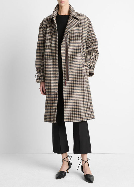 Plaid Car Coat in Coats | VINCE Women