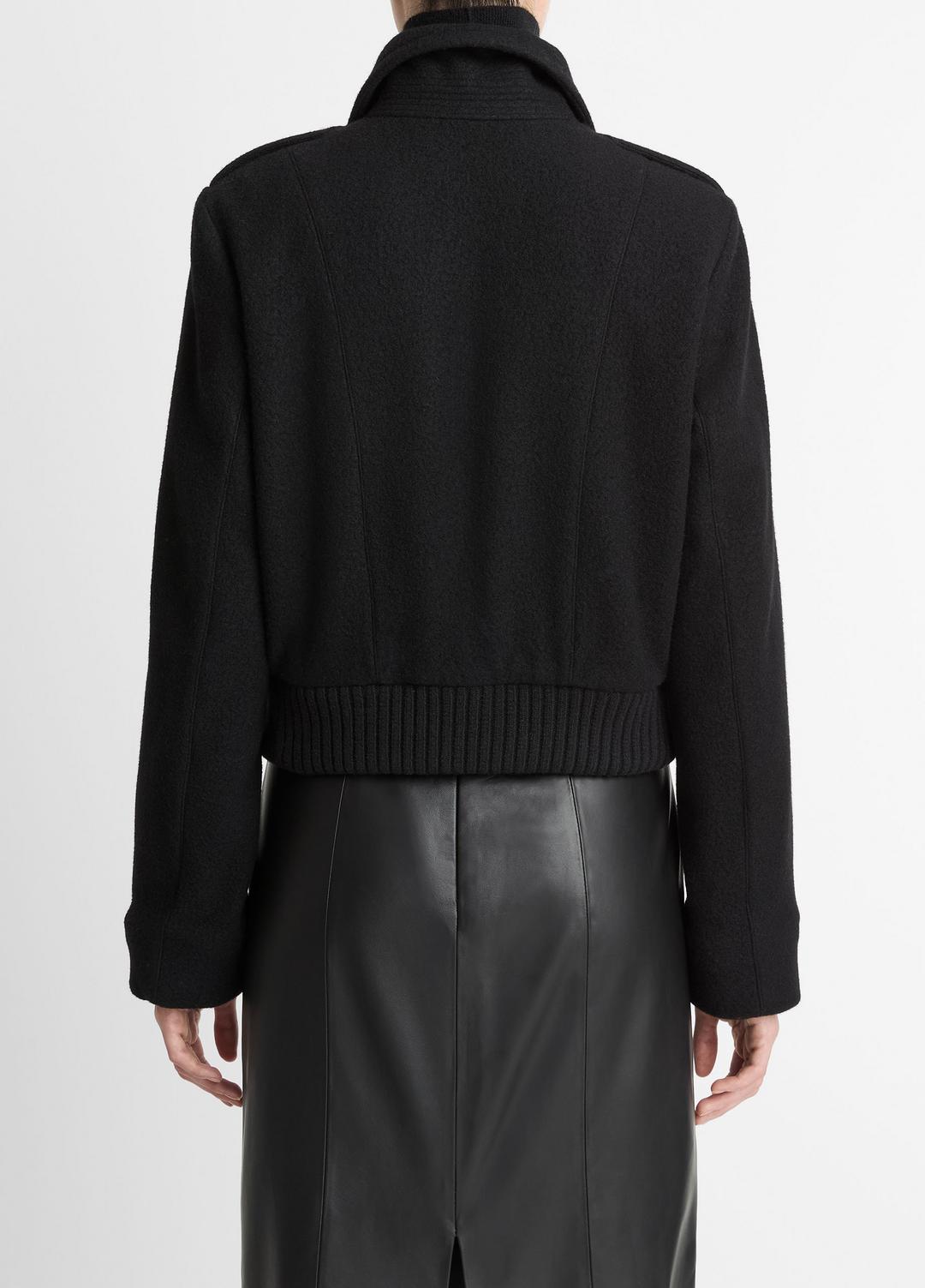 Italian Wool-Blend Cropped Jacket in Jackets | VINCE Women