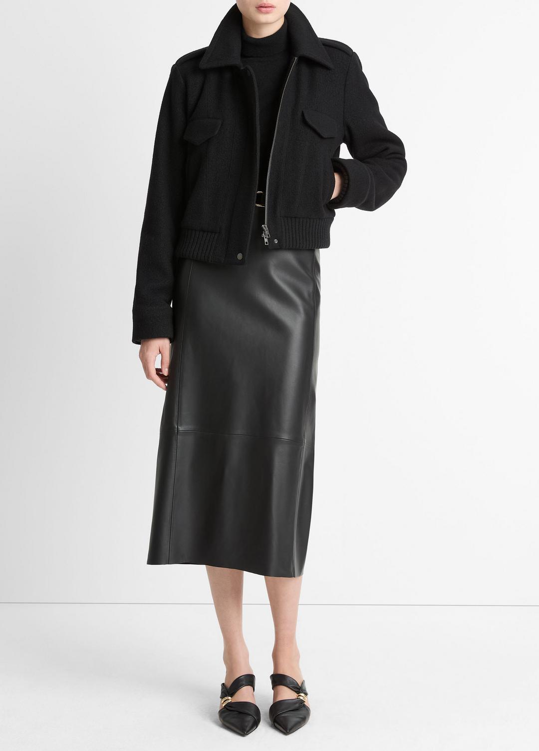 Italian Wool-Blend Cropped Jacket in Jackets | VINCE Women
