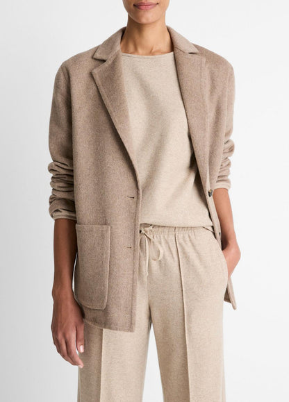 Double-Face Wool & Cashmere-Blend Blazer in Blazers | VINCE Women