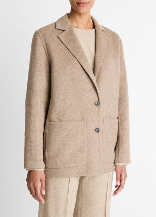 Double-Face Wool & Cashmere-Blend Blazer in Blazers | VINCE Women