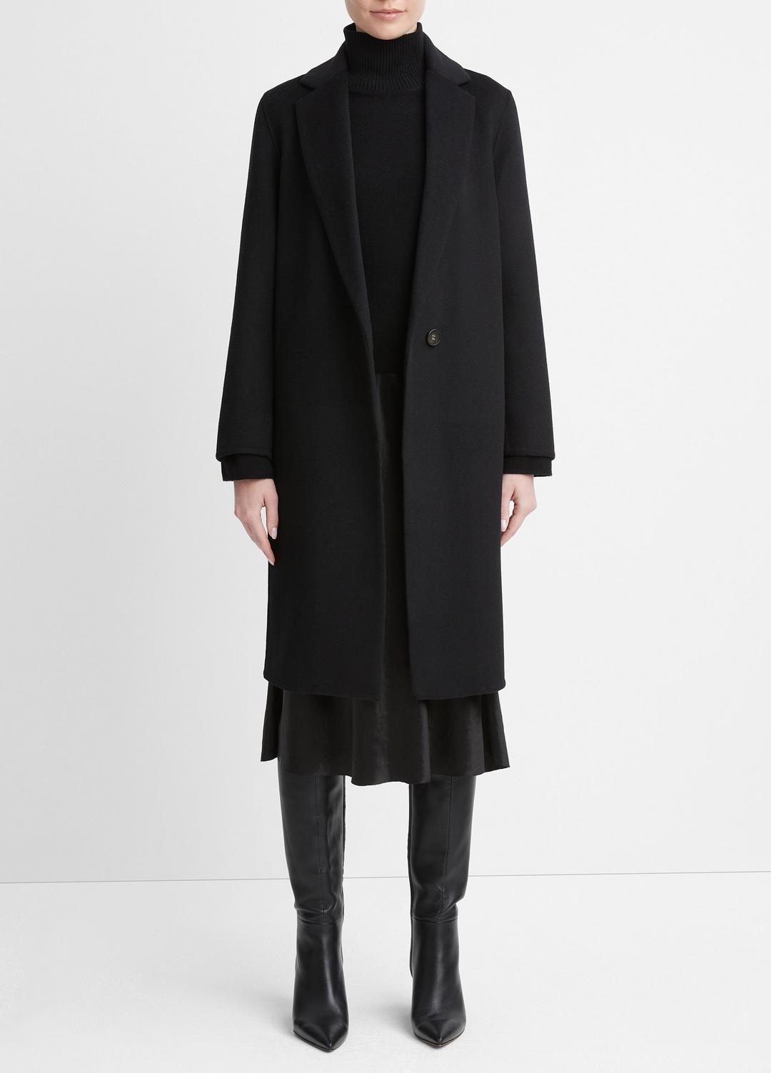 Classic Wool-Blend Straight Coat in Coats | VINCE Women
