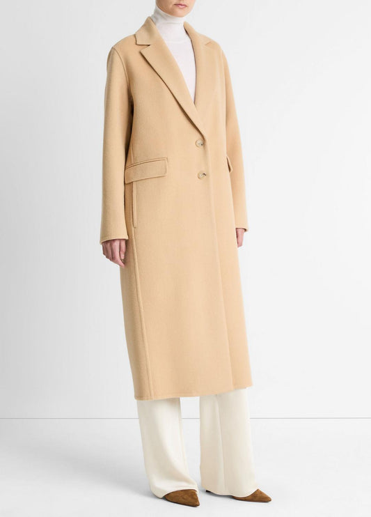 Wool-Blend Single-Breasted Coat in Coats | VINCE Women