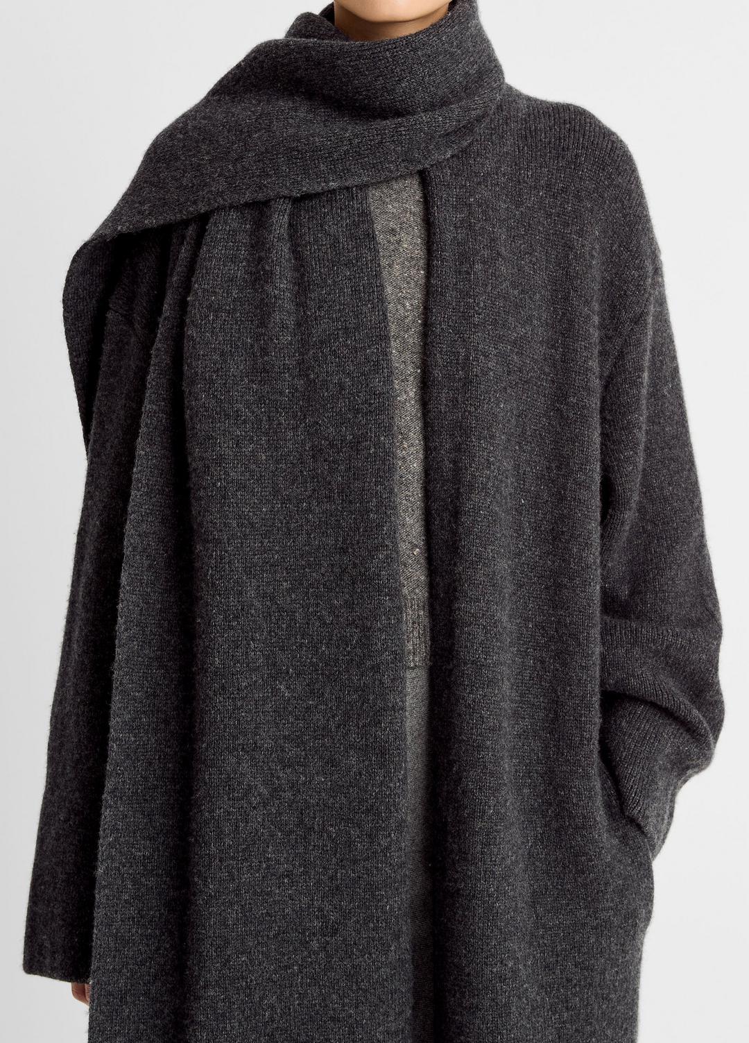 Draped-Scarf Wool-Blend Car Coat in Coats | VINCE Women