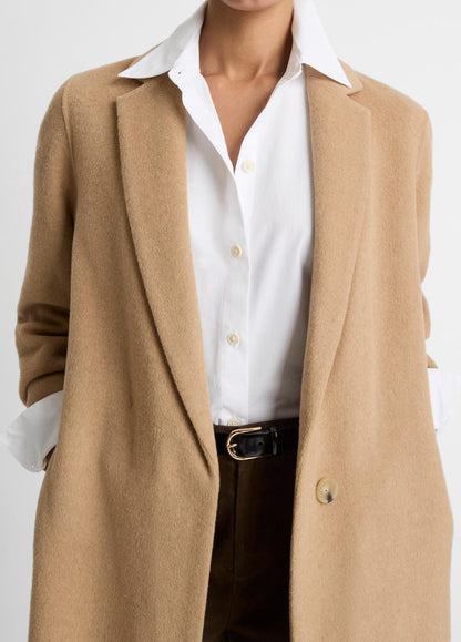 Classic Wool-Blend Straight Coat in Coats | VINCE Women