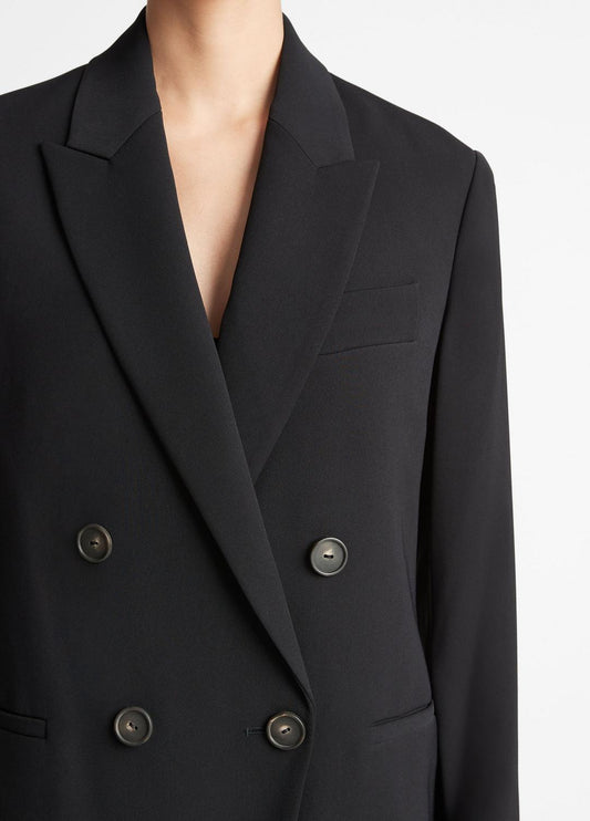 Crepe Double-Breasted Blazer in Blazers | VINCE Women