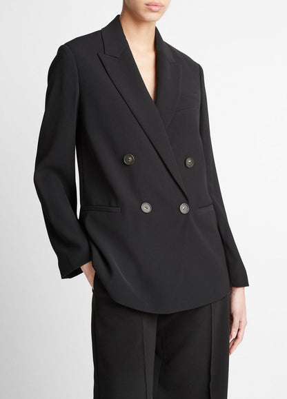 Crepe Double-Breasted Blazer in Blazers | VINCE Women