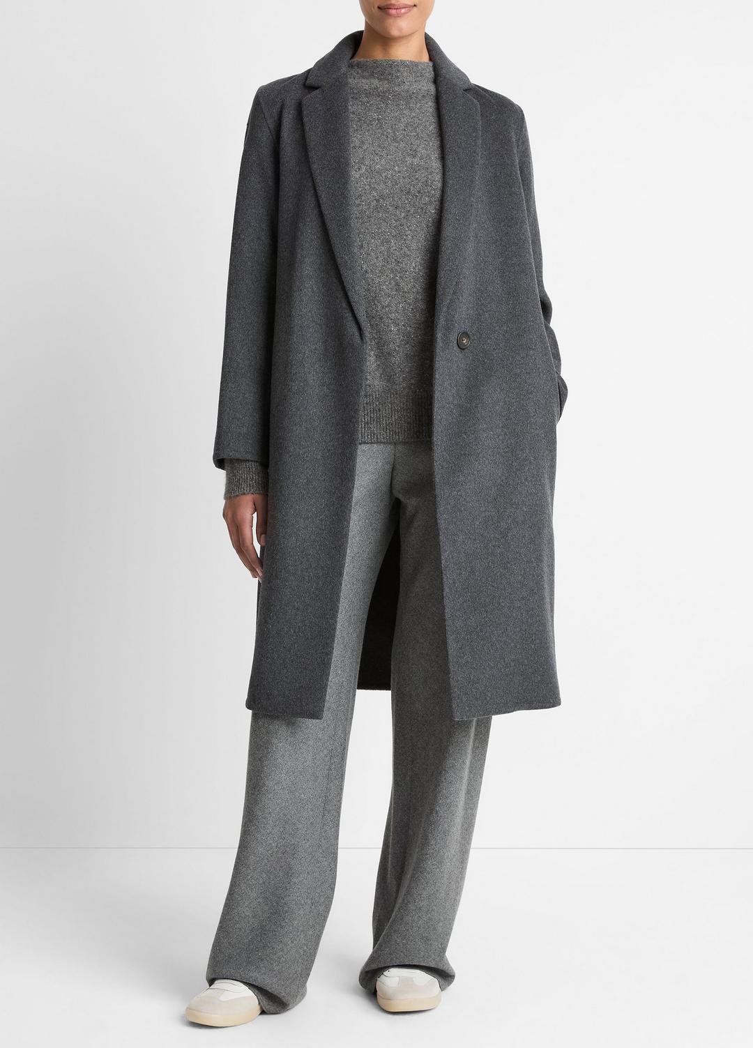Classic Wool-Blend Straight Coat in Coats | VINCE Women