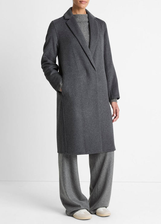 Classic Wool-Blend Straight Coat in Coats | VINCE Women