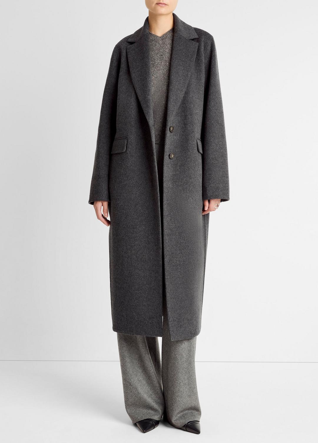 Wool-Blend Single-Breasted Coat in Coats | VINCE Women
