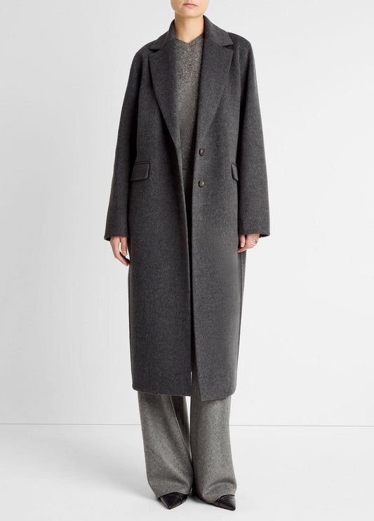 Wool-Blend Single-Breasted Coat in Coats | VINCE Women