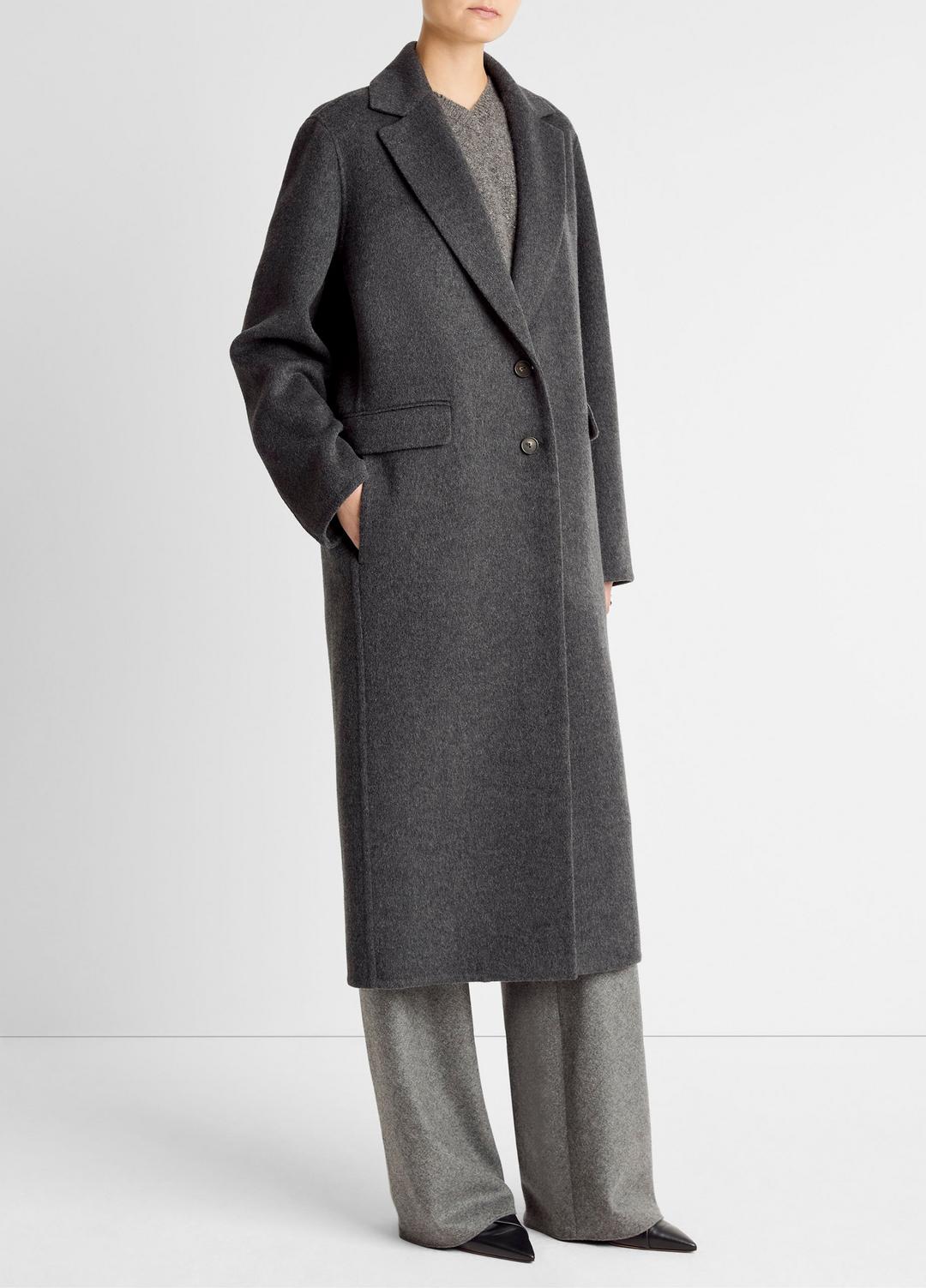 Wool-Blend Single-Breasted Coat in Coats | VINCE Women