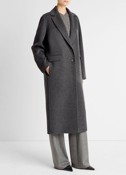 Wool-Blend Single-Breasted Coat in Coats | VINCE Women