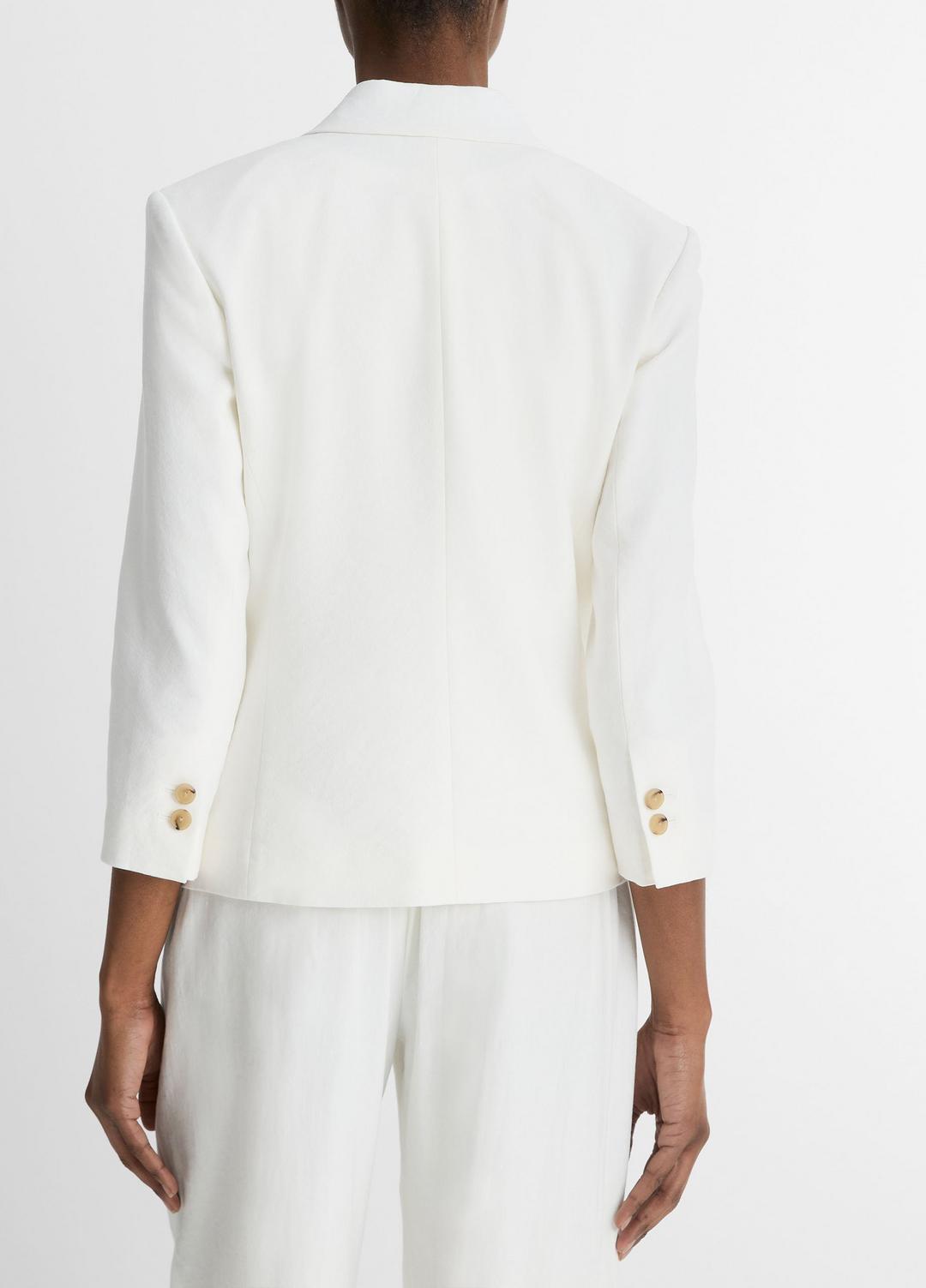 Linen-Blend Shrunken Blazer in Blazers | VINCE Women