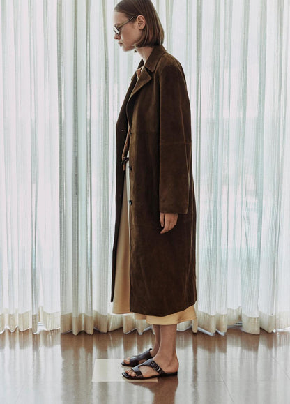 Suede Long Coat in Coats | VINCE Women
