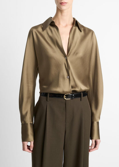 Silk Bias Long-Sleeve Blouse in Long Sleeve | VINCE Women