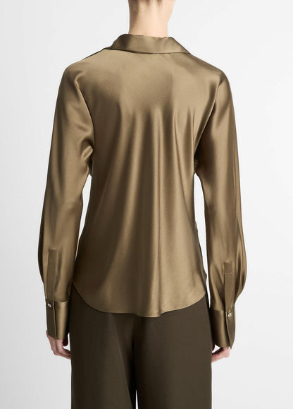 Silk Bias Long-Sleeve Blouse in Long Sleeve | VINCE Women