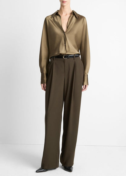 Silk Bias Long-Sleeve Blouse in Long Sleeve | VINCE Women