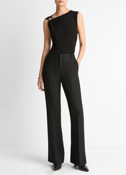 Cinched-Shoulder Wool-Blend Top in Tank Tops | VINCE Women
