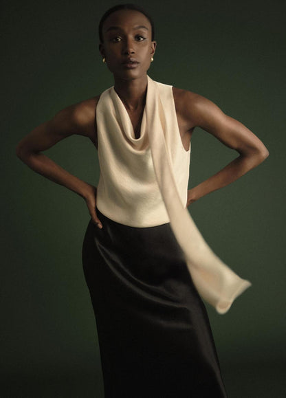 Satin Scarf Top in Tank Tops | VINCE Women
