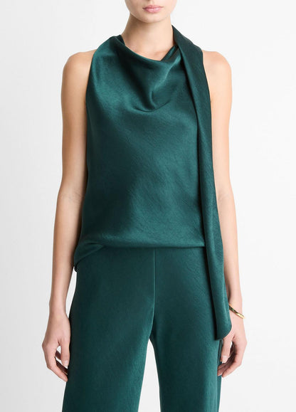 Satin Scarf Top in Tank Tops | VINCE Women
