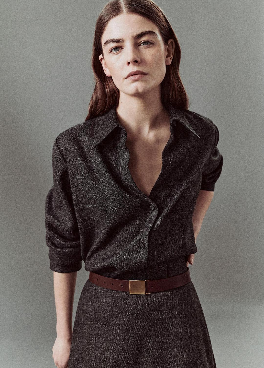 Italian Jaspe Relaxed Button-Front Shirt in Long Sleeve | VINCE Women