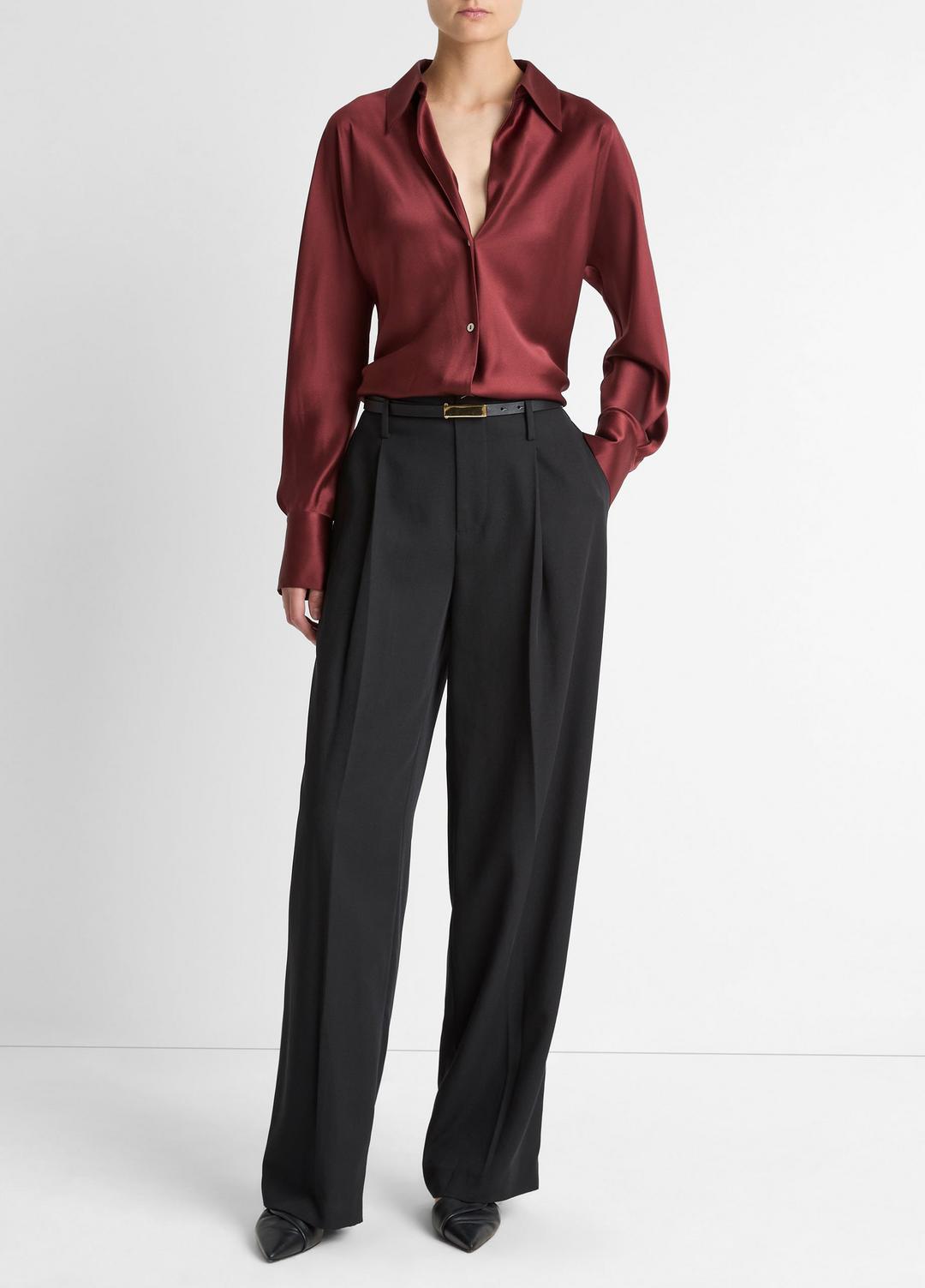 Silk Bias Long-Sleeve Blouse in Long Sleeve | VINCE Women