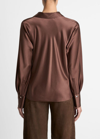 Silk Bias Long-Sleeve Blouse in Long Sleeve | VINCE Women