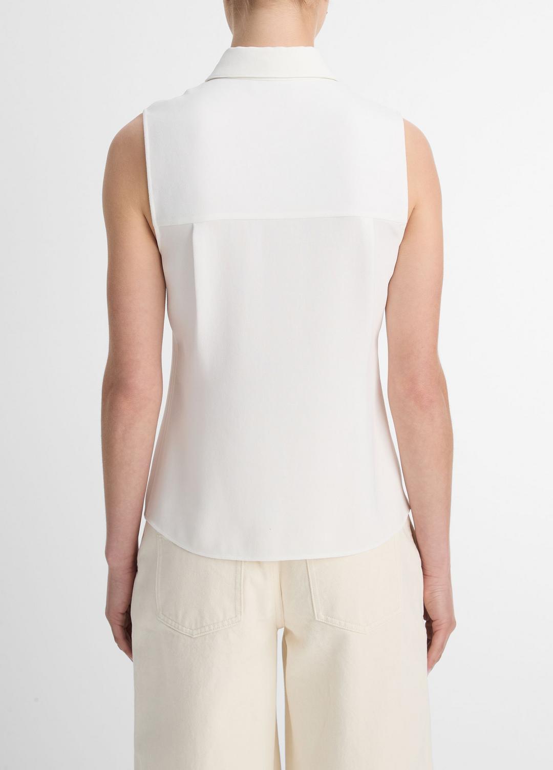 Sleeveless Button-Front Shirt in Short Sleeve | VINCE Women