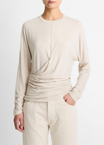 Fixed-Drape Long-Sleeve T-Shirt in Long Sleeve | VINCE Women