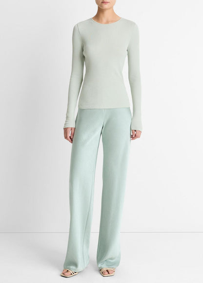 Ribbed Pima Cotton Long-Sleeve T-Shirt in Long Sleeve | VINCE Women